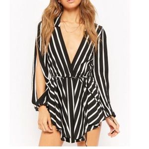 Monaco Striped Skort Romper sz L